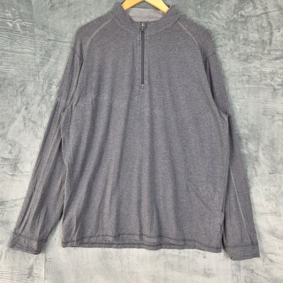 Tasc Shirt XL Gray Bamboo Performance Base Layer Athletic Outdoor Zip Pullover - Picture 1 of 8